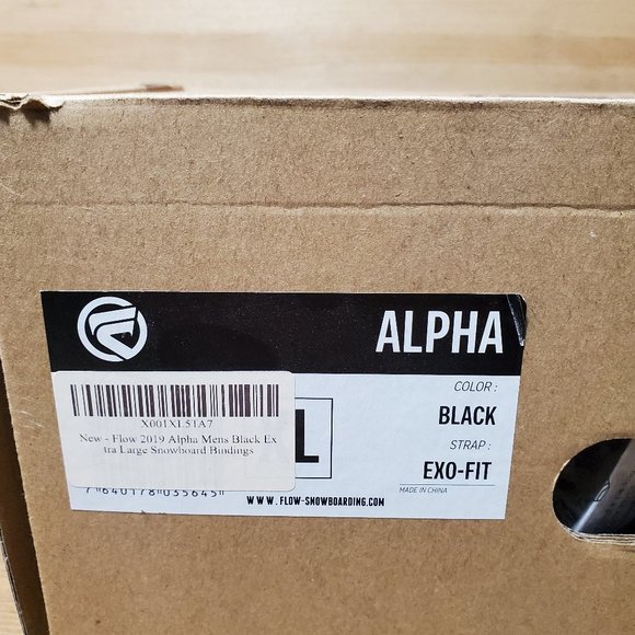 Flow Alpha 2019 Mens Black XL Snowboard Bindings - Picture 3 of 3